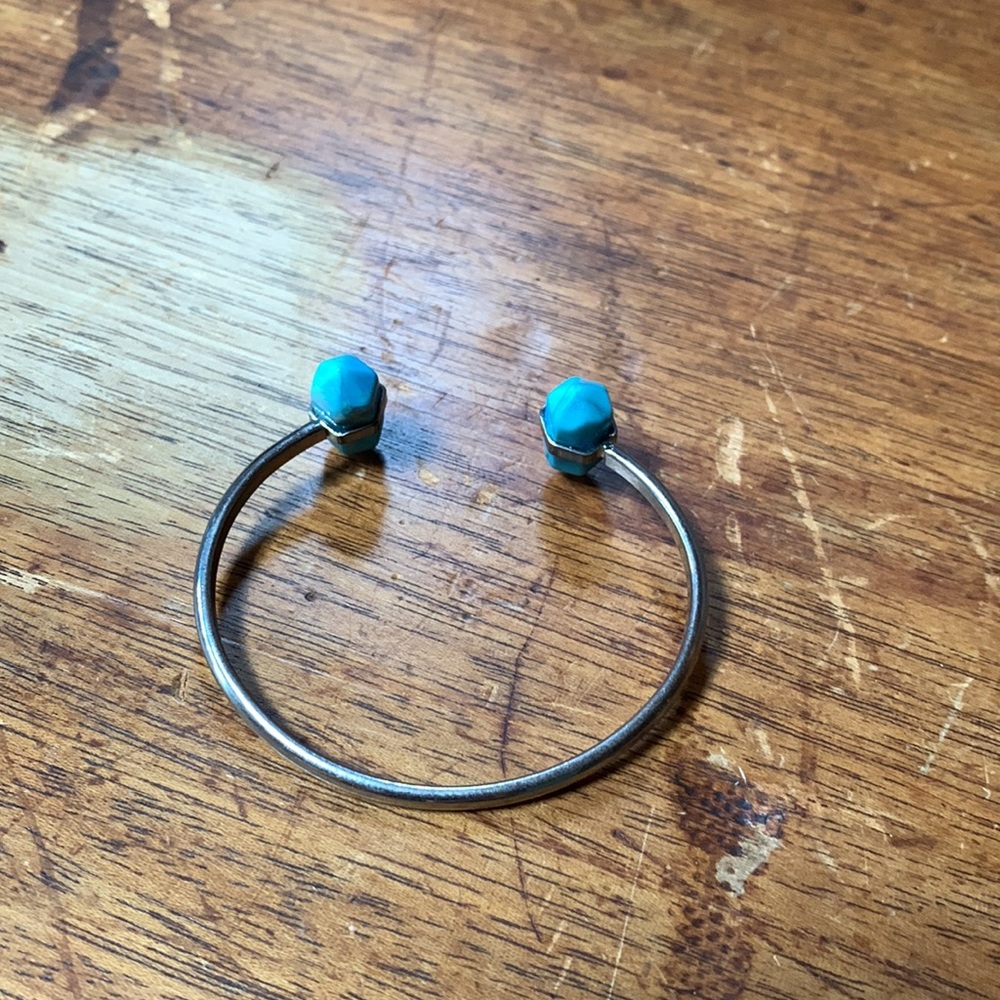 Silver and Turquoise Bangle - Picture 2 of 4